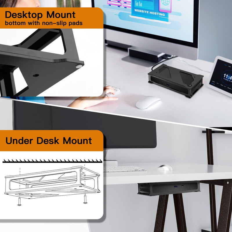 Docking Station Mounting Stand Compatible with Dell WD19 Series Dock, Wall Mount and Under Desk Mount Acrylic Holder for Dell WD19, WD19S, WD19DC, WD19DCS, WD19TB, WD19TBS, WD22TB4 Dock