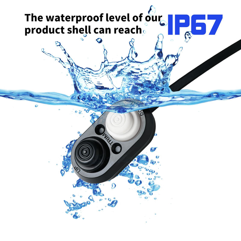 Trim Switch for Boat, Haoguo Tilt Trim Switch with IP67 Waterproof, Suitable for Fishing Boats Yachts Ships black and white