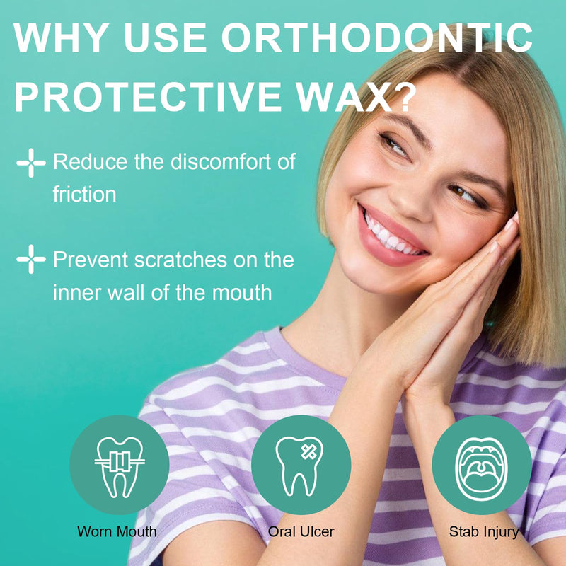 10 Boxes of Dental Wax for Braces, Braces Wax with Fruit Odour, Dental Care Silicone Orthodontic, Carrier Gum Protection, Tooth (10 Fragrance) 10Color1