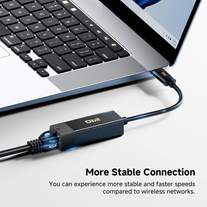 DBIT USB C to Ethernet Adapter, Gigabit RJ45 to Type-C (Thunderbolt 4/3) Ethernet LAN Network Adapter, Plug and Play, Compatible with Smart Phone, MacBook Pro, iPad Pro, Surface, Dell XPS and More Type-C to Ethernet Adapter
