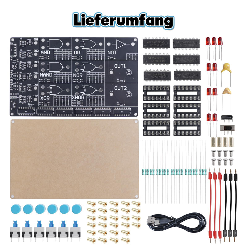 DIY Logic Gate Soldering Kit with LED Display | Electronics Soldering Kit for Learning to Solder with AND OR NOT NAND NOR XOR XNOR, Digital Logic Circuits for Students, Schools, STEM