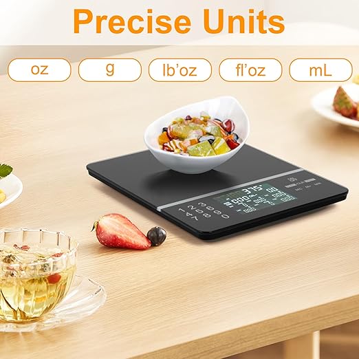 Food Scale with Nutritional Calculator, Calorie Scale, Kitchen Scales Digital Weight Grams and Ounces, for Meal Prep, and Weight Loss, Units in Lbs, Grams, Ounces, Batteries Included Silver