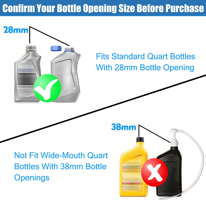 Fluid Pump for Quart Bottles-Transfer Gear Oil, Transmission and Differential Fluid 8cc Hand Pump with 28mm Bottle Cap (Not Fit for Red Line Quarts)