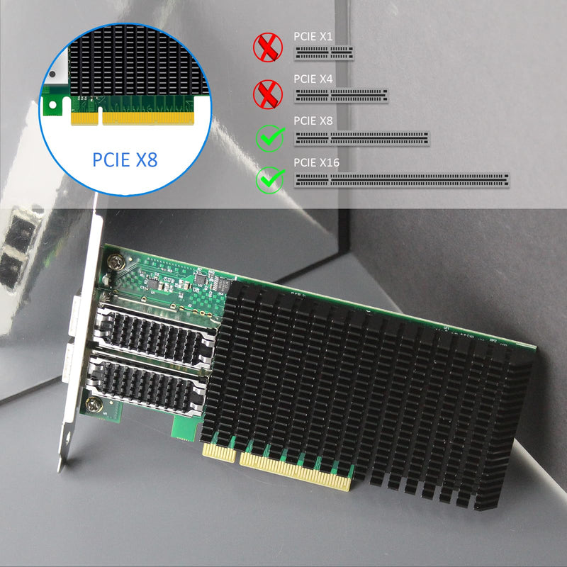 GLOTRENDS ST7369 2-Port 25Gb SFP28 Server Network Card with Mellanox ConnectX-4 Lx EN Controller, PCIe 3.0 X8 Interface, RDMA Over Converged Ethernet (RoCE), Not Infiniband