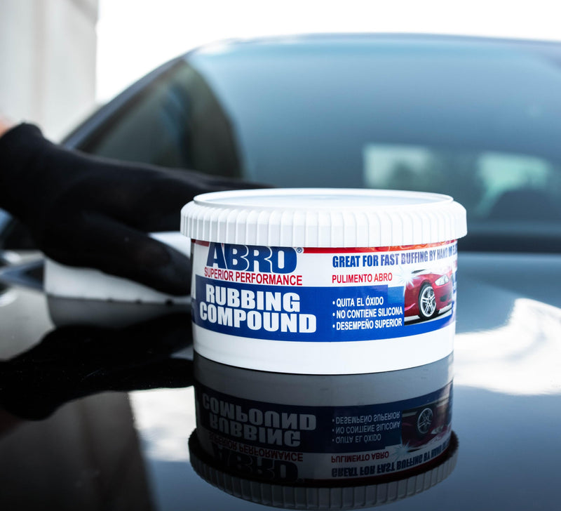 ABRO Superior Performance Rubbing Compound, 10 oz., High-tech Shine Car Scratch Remover for Vehicles, Restorers Swirls and Scratches, Buffing Compound for Oxidized Finishes, Smooth, Reflect, Clean 1