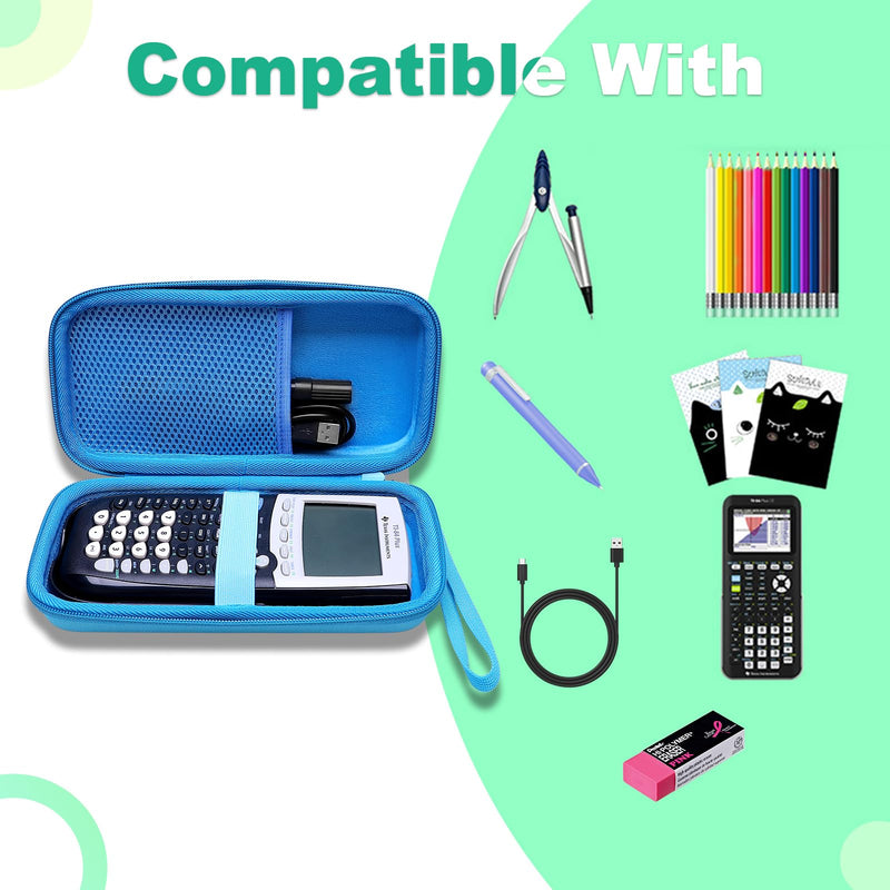 XANAD Wathet Hard Case for Texas Instruments TI-84 Plus CE/TI-84 Plus/TI-Nspire CX II CAS/TI-Nspire CX II/TI-83 Plus/TI-89 Titanium/TI-85 / TI-90 Color Graphing Calculator