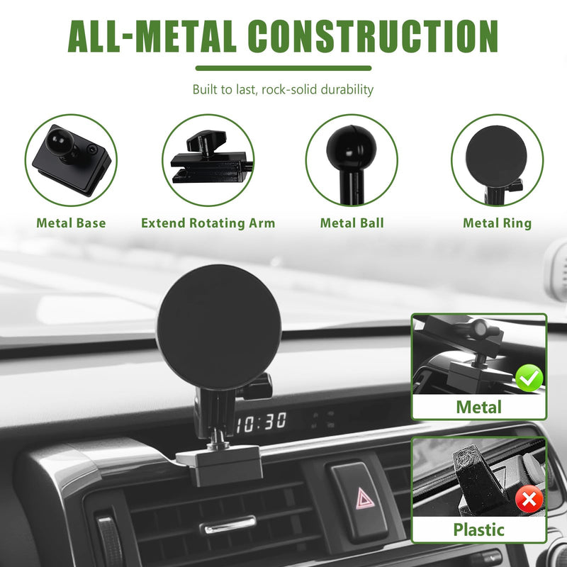 Metal Magnetic Phone Mount Holder for 2010-2024 Toyota 4Runner Strong Magnet Dash Cell Phone Cradles Adjustable Phone Stand Accessories for MagSafe All Smartphone Classic Version
