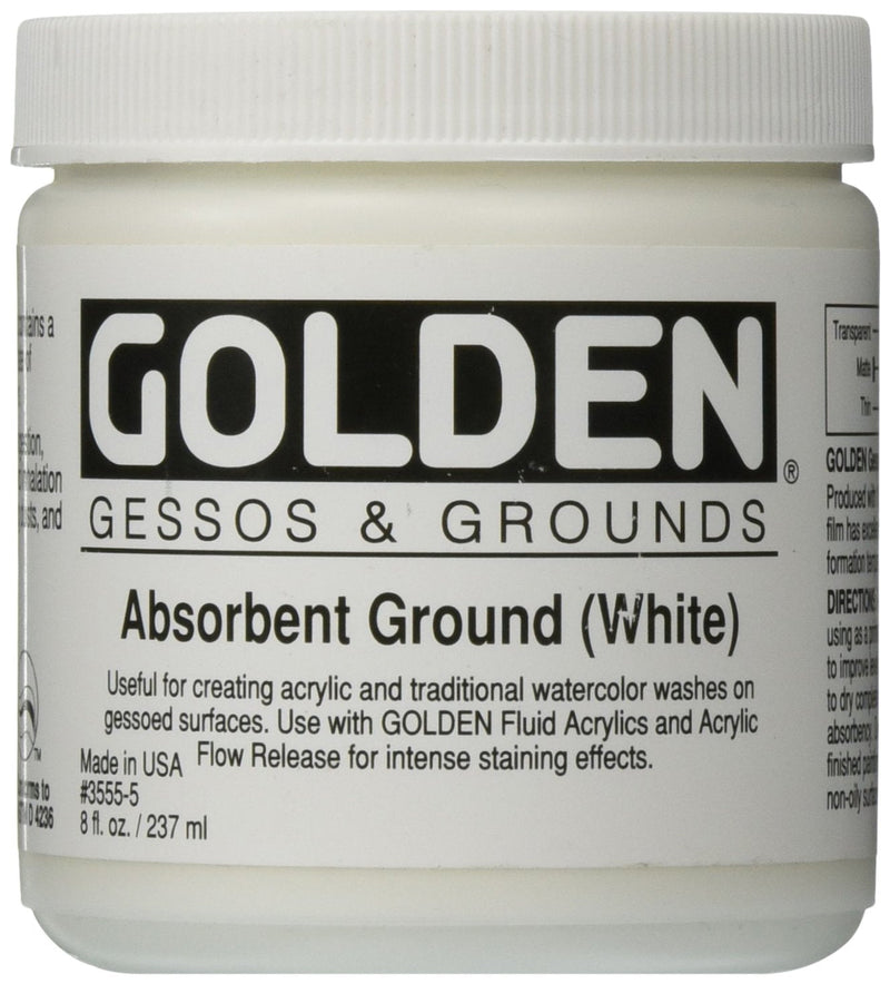 Absorbent Ground by GOLDEN, 8 fl. oz. Jar, Professional Acrylic Ground, Semi-Opaque