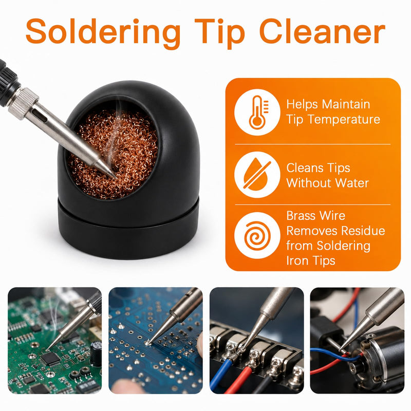 Soldering Wire, Flux Soldering, Soldering Tip Cleaner and Micro Side Cutter, 4-Piece Soldering Accessories Set with Lead-Free Solder Wire for Electronics Repair, DIY Work and DIY