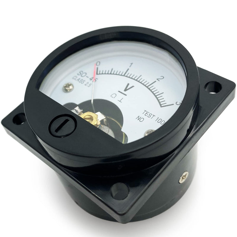 Analog Dial Panel Meter Voltmeter Gauge SO-45 DC 0-15V Round Current Measuring Ammeter, 1 Pcs DC0-15V