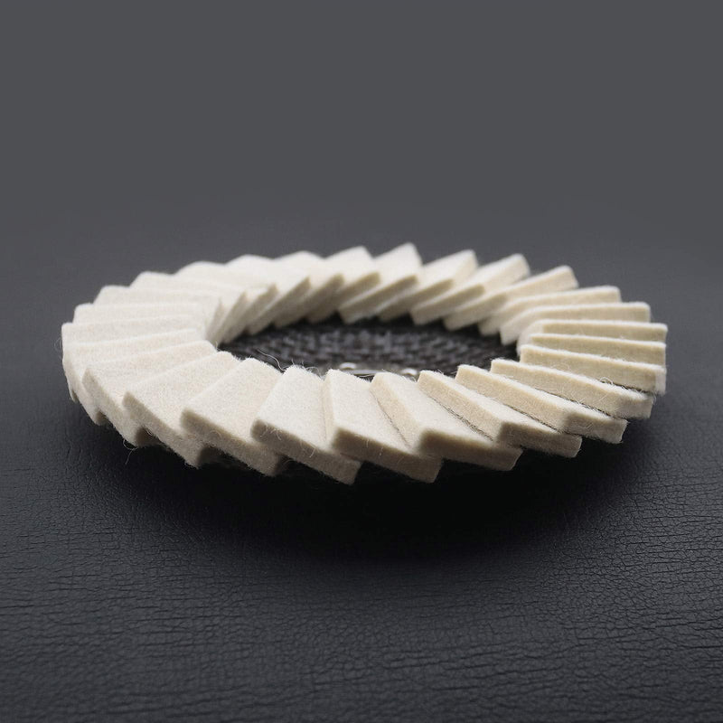 Be In Your Mind 5 Pcs Wool Felt Polishing Discs 125mm Serrated Washer Felt Disc for Stainless Steel Glass Metals Aluminum Angle Grinder Polishing Disc
