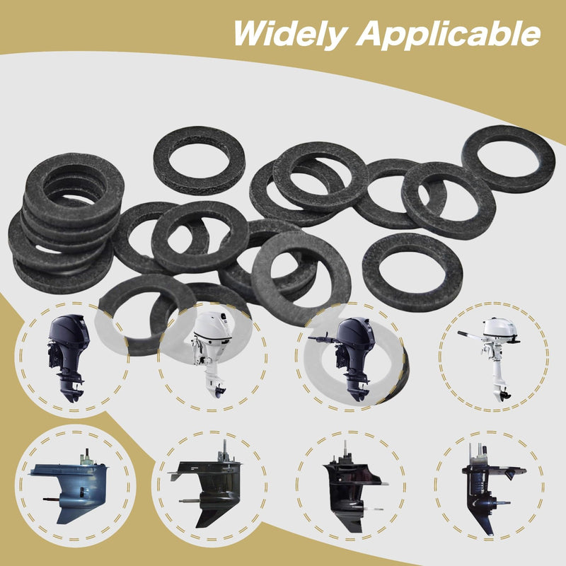 20 PCS 19183 Drain Screw Gasket for Mercury MerCruiser and Johnson Evinrude Lower Unit Gearcase Lube Oil Plug Washer 12-19183 12-2060 18-2945 18-2244 Fits Mercury & Johnson Evinrude