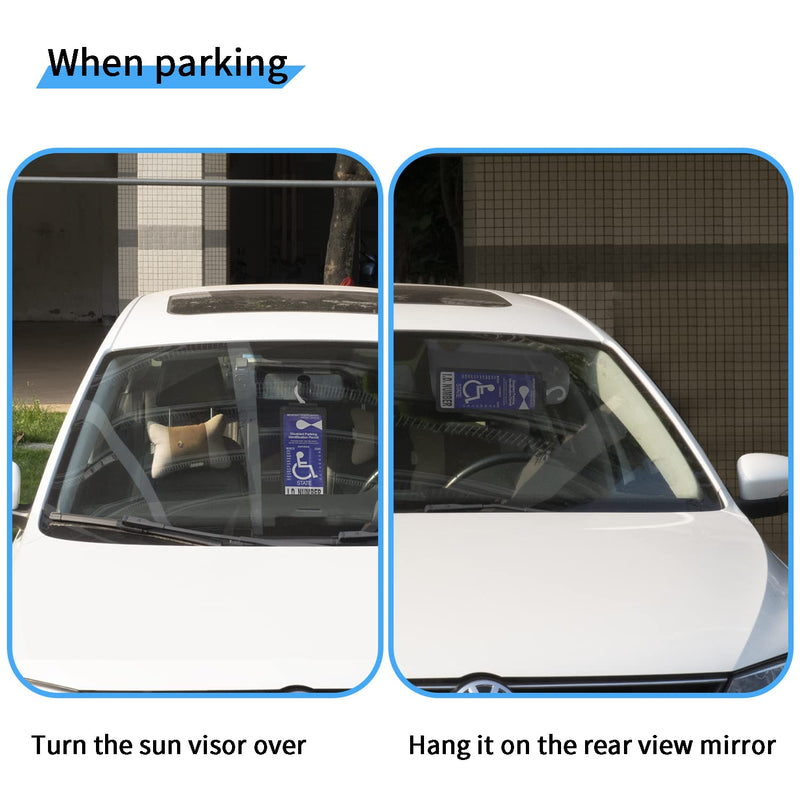 Yuoyar Portable Handicap Placard Holder for Auto - Ultra Transparent Handicapped Placard Holder Protector Hanger Sleeve - Placard Holder for Disability Parking (Black) black