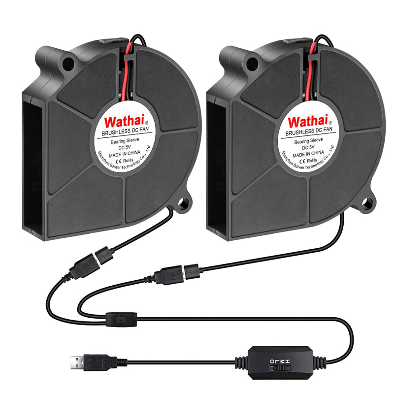 Wathai 60mm x 15mm Computer Case USB Blower Fan 5V with Variable Speed Controller for Receiver DVR PlayStation Xbox Computer Cabinet Cooling 2 Pack