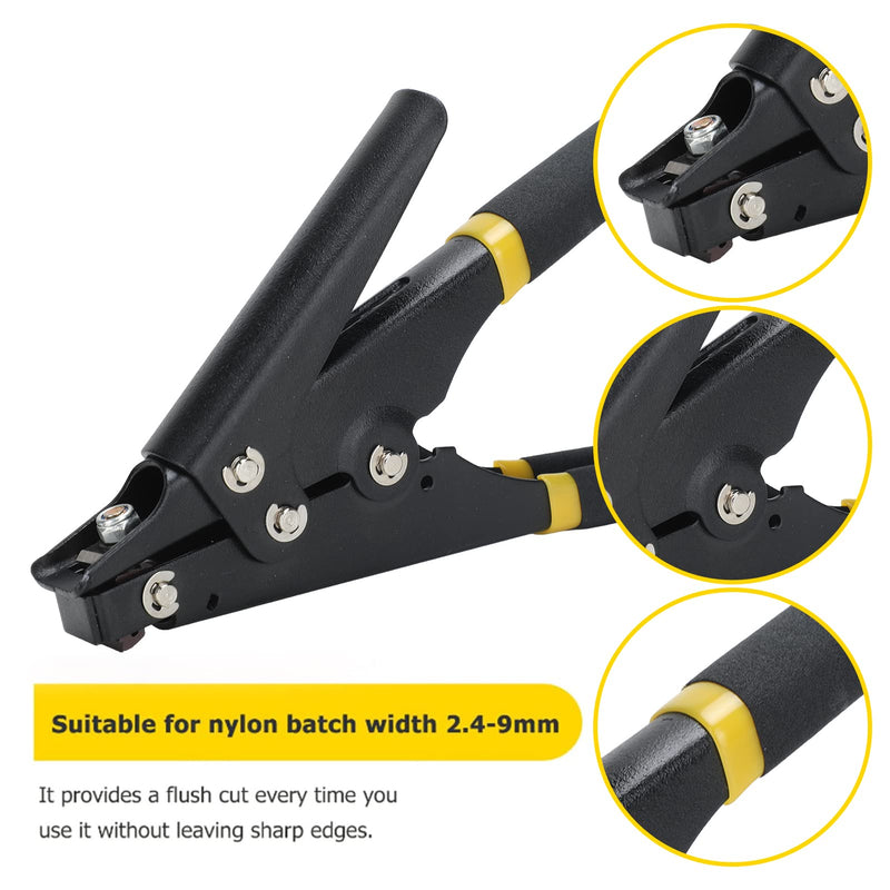 Fdit Cable Tie Gun, Adjustable Tension Flush Cut Zip Tie Fastening Tool Wear for Tensioning and Cutting (Black)