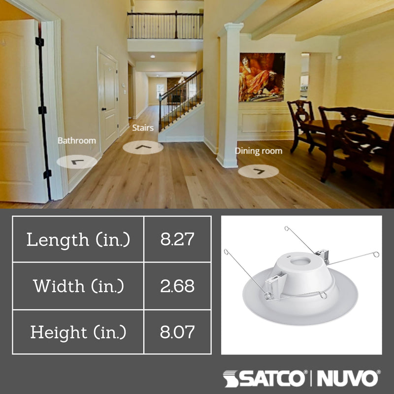 Satco S39312, 7.2 Watt LED Downlight Retrofit; 5-6 Inches; (2 LED Light Fixtures)