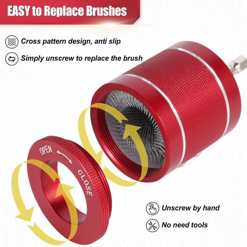 Copper Pipe Cleaner 3Pack 1/2" & 3/4" 1" Copper Pipe Cleaner for Drill with 3 Pcs Replaceable Brushes and 3 Replace Brushes Installation Tools. Cleaning Rust, Stains on Copper Pipes and Metal Pipes 1,1/2,3/4inch