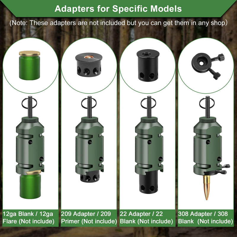 Perimeter Trip Alarm,Trip Alarm,12 Gauge Camping Trip Wire Alarm Device with 4pcs Screws,Early Warning Security System for Outdoor and Property Safety/Bear Deterrent -Dark Green (Adapter Not Included 2pc-Dark Green