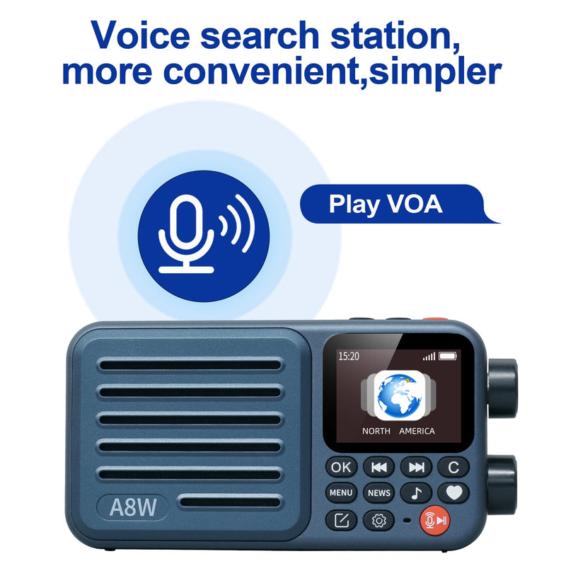 A8W Portable Smart Internet Radio Receiver WIFI/4G Radio Speaker with FM,Micro-SD Card,All World Radios,for Home with WiFi,Digital Radio,choyoung