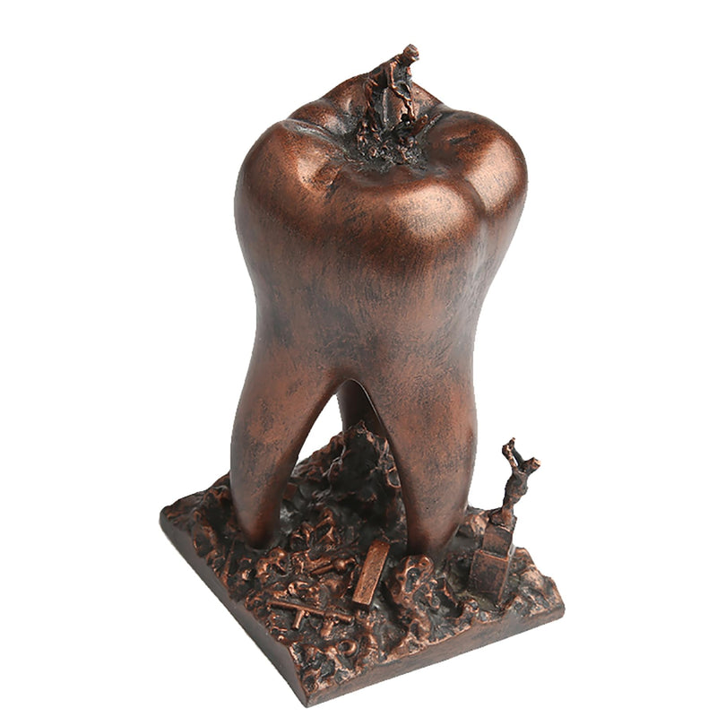 Dentist Gifts, Desk for Dental Practices and Dental Hygienists, Copper | Tooth model made of environmentally friendly resin, robust & decorative. Ideal for dental practices, hygienists & as a gift. Teeth Brown