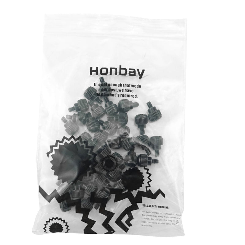 Honbay 50PCS 6#-32x5 M3.5 PC Computer Case Thumbscrews Thumb Screws Black zinc (50)