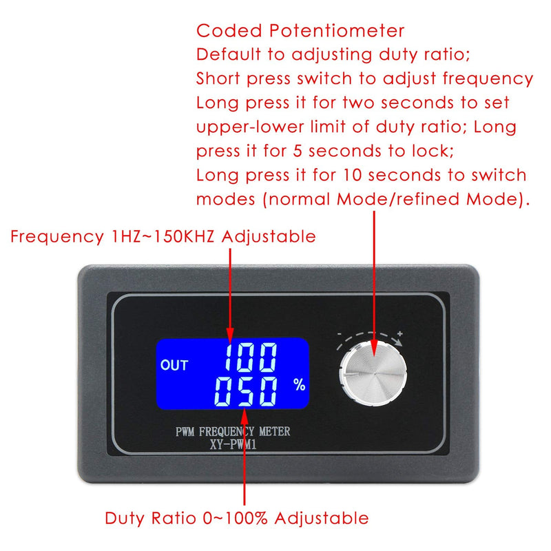 DROK Frequency Generator Pack of 2, DC 3.3V-30V 5-30mA 1Hz-150kHz Adjustable Output PWM Pulse Duty Cycle Square Wave Function Signal Generator Module