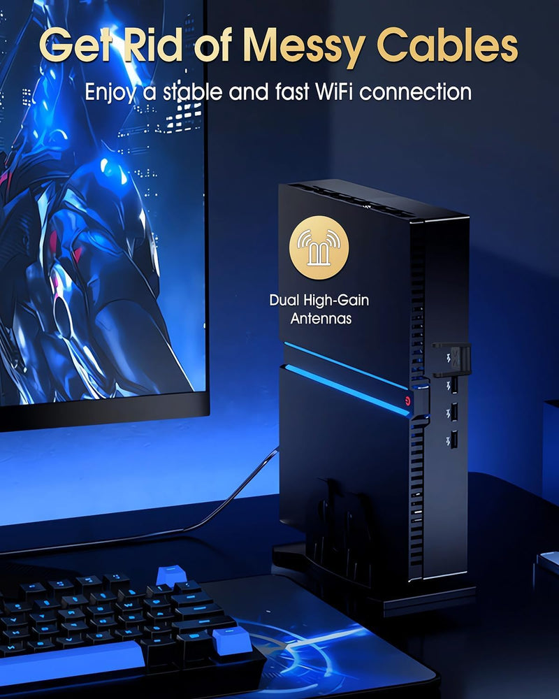Wireless USB 3.0 WiFi Adapter for Desktop PC, AC 1300Mbps USB WiFi Dual-Band Network Adapter for PC with 2.4G/400Mbps 5G/867Mbps,Dual 5Dbi Antennas, Wireless WiFi Dongle for Windows 11/10/8.1/8/7/XP
