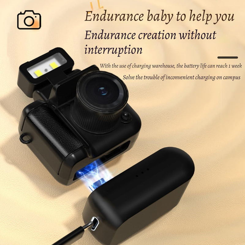 Retro Mini Camera, Mini Retro Digital Camera, Vintage Video Effects, Portable Easy to Operate (Black) Black