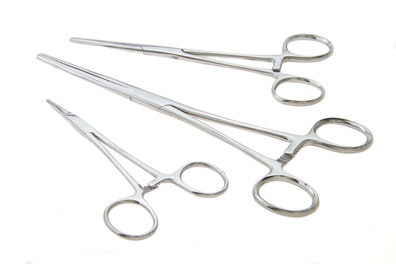 SE Ultimate 6-Piece Hemostat Set - Stainless Steel, Straight and Curved Forceps for Crafts, Fishing Lines, Sewing, Doll Making, Hobbies - HEMO-SET-6