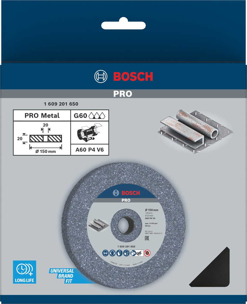 Bosch Accessories 1609201650 Sanding Disc 150 mm 20 mm 60 Ø 150 mm Grit 60