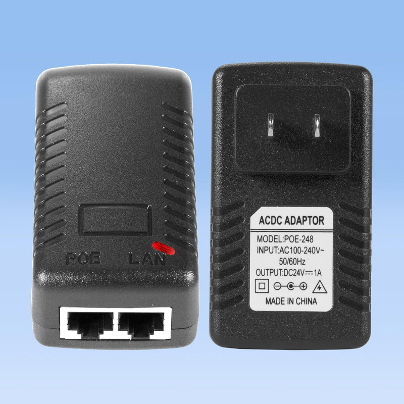 KERUI 48V PoE Injector 100Mbps Ethernet Power Supply PoE Injector POE Adapter Injector IEEE 802.3af Compliant for IP Cameras, IP Phone, PoE Devices