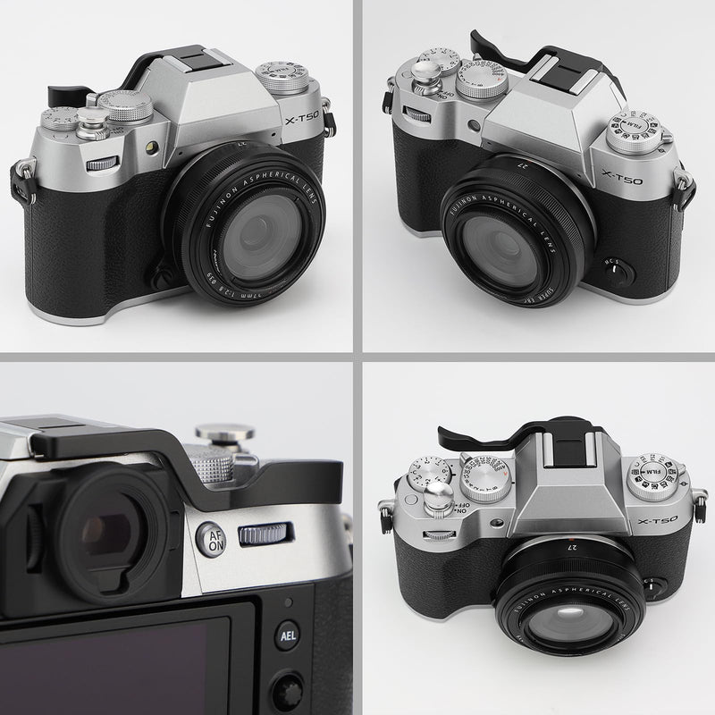 Haoge THB-XT30B Metal Hot Shoe Thumb Up Rest Hand Grip for Fujifilm XT50 Fuji X-T10 X-T20 X-T30 XT10 XT20 XT30 II Camera Black