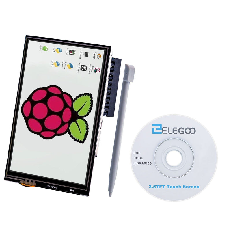 ELEGOO Display 3.5" Inch TFT LCD Touch Screen Monitor 480x320 for Raspberry Pi with All Data and Touch Pen (SPI Interface)