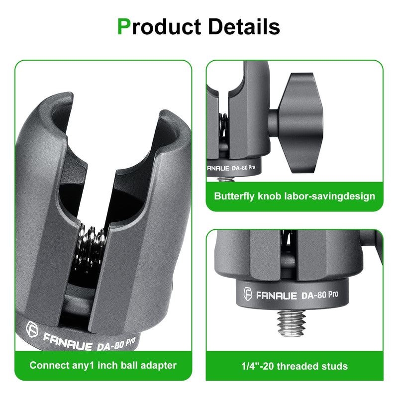 FANAUE Single Socket Arm with 1/4”-20 Metric Thread Compatible with RAM Mounts B Size Double Socket Arm