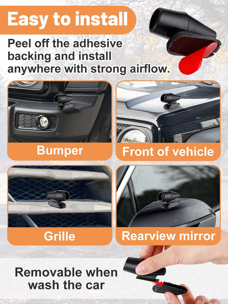 4PCS Deer Whistles for Vehicles - Deer Warning Whistles Device for Car, Wind Activated & Ultrasonic Deer Alerts with Self-Adhesive Tape for Truck Motorcycle Avoid Collisions Deer Protection 4