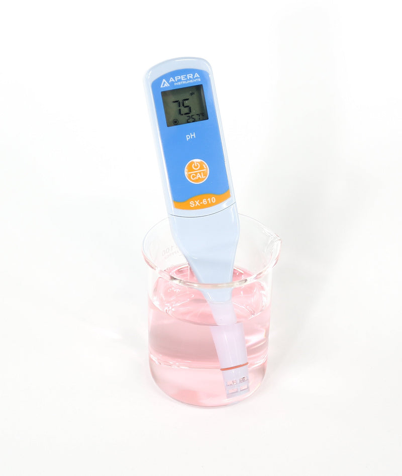 Apera Instruments SX610 Waterproof pH Pen Tester, ±0.1 pH Accuracy, 0-14.0 pH Range, Suitable for Test Tube Testing, Replaceable Probe