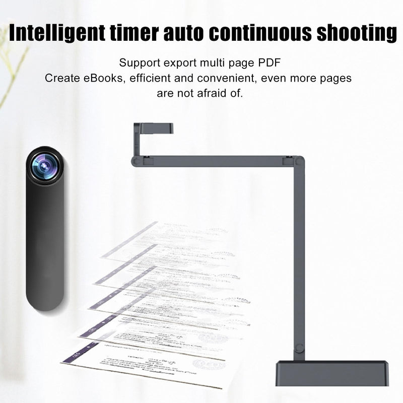 USB Document Camera, 4K Ultra 16MP Document Webcam with Adjustable Angle, Auto Manual Focus, Brightness Adjustment for Distance Learning, Remote Teaching, Web Conferencing, etc