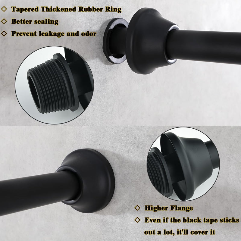 RANDOM Matte Black P Trap Bathroom Sink U-Shape 1-1/4 inch Sink Trap with Slip Joint Extension Tube,Adjustable Height Sink Waste Drain Bottle P-Trap Kit,Brass Basin Sink Plumbing.RD83555MB-L