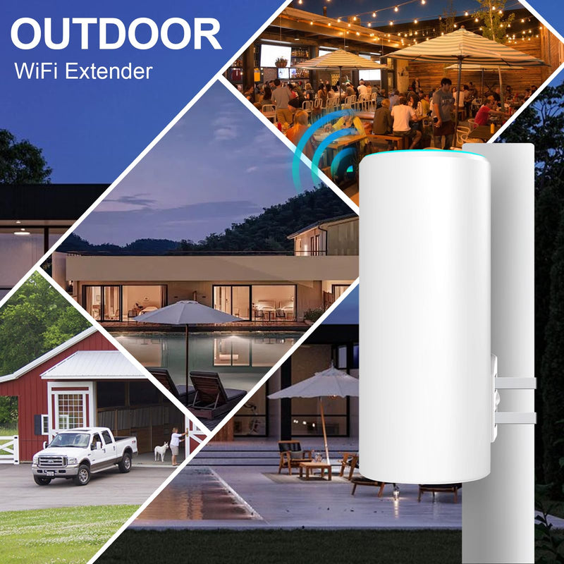 WiFi Repeater AC1200 Dual-Band | 2.4/5GHz | 2Min Setup | PoE/DC | No App | Hard-to-Wire Homes/Offices