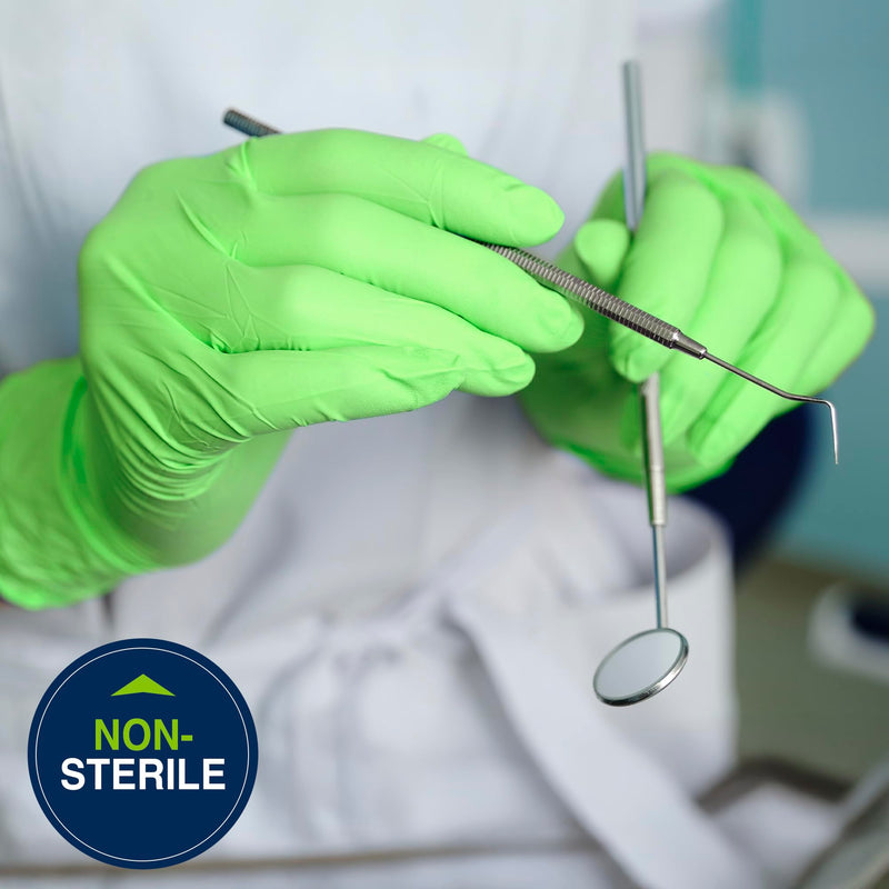 HALYARD FLEXAPRENE Green Exam Gloves - 3.5 mil, 9.5 Inches, Green, Small, Box of 200 - Made with Chloroprene Technology, Non-Sterile, Powder-Free Disposable Gloves Small+9.5inch