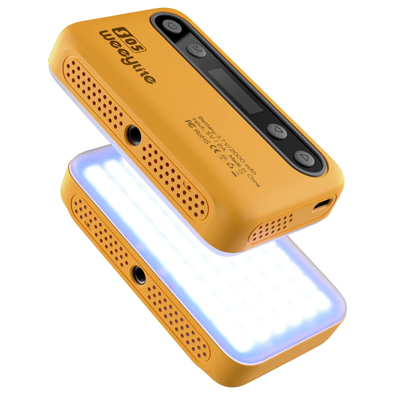 S05 RGB Photography Lighting, APP Control Portable Led Lighting Panel, on Camera led Light for Photography Video Picture Vlog Version II ( APP remotel)-Yellow