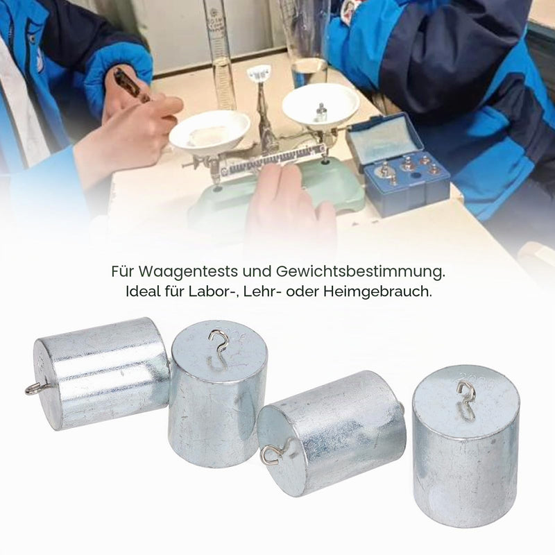 4 Pieces Calibration Weights, 200G Scale, Calibration Weight Set with Hanger, 4 Pieces 50G Calibration Weights Made of Chrome Plated Steel with Hook and Storage Box for Digital Scales