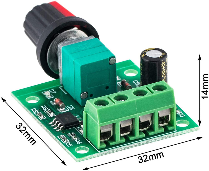 RUNCCI-YUN 2pcs 1.8V 3V 5V 6V 7.2V 12V 2A PWM Motor Speed Controller, DC Speed Controller 12V, Motor Speed Switch Controller LED Volt Regulator Speed Controller
