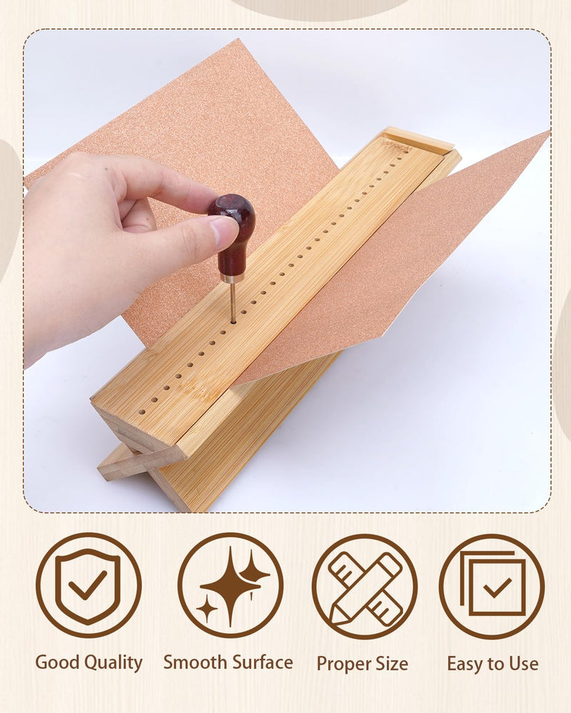 eZAKKA Book Binding Kits with Waxed Thread, Needle,Binder Paper Clips, Awl and Cradle for DIY Bookbinding Crafts and Sewing Supplies, 1+14PCS Book Binding Cradle, 1+14PCS