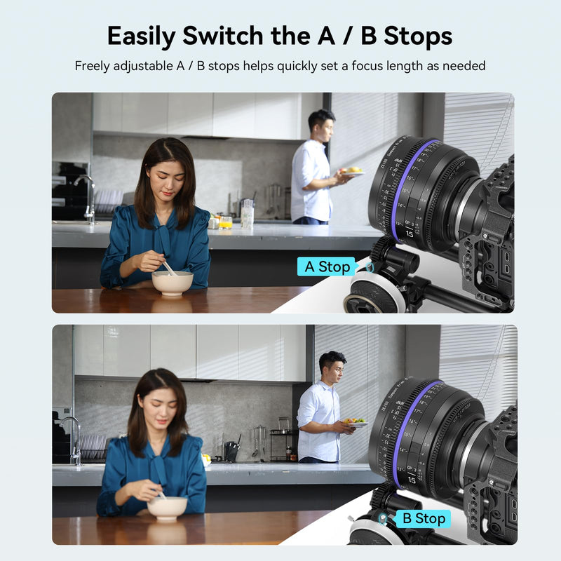 SmallRig Mini Follow Focus with A/B Stops & 15mm Rod Clamp and Snap-on Gear Ring Belt for DLSRs and Mirrorless Cameras, Fits Different Diameter Lenses Up to 114mm - 3010C