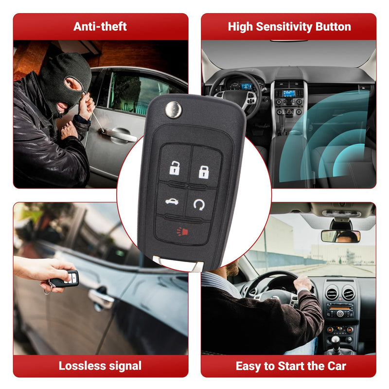 Key Fob Replacement Compatible with Chevy Cruze/Camaro/Equinox/Impala/Malibu/Sonic/GMC Terrain丨Buick Lacrosse/Regal/Verano/Encore/Allure OHT01060512 Keyless Entry Remote