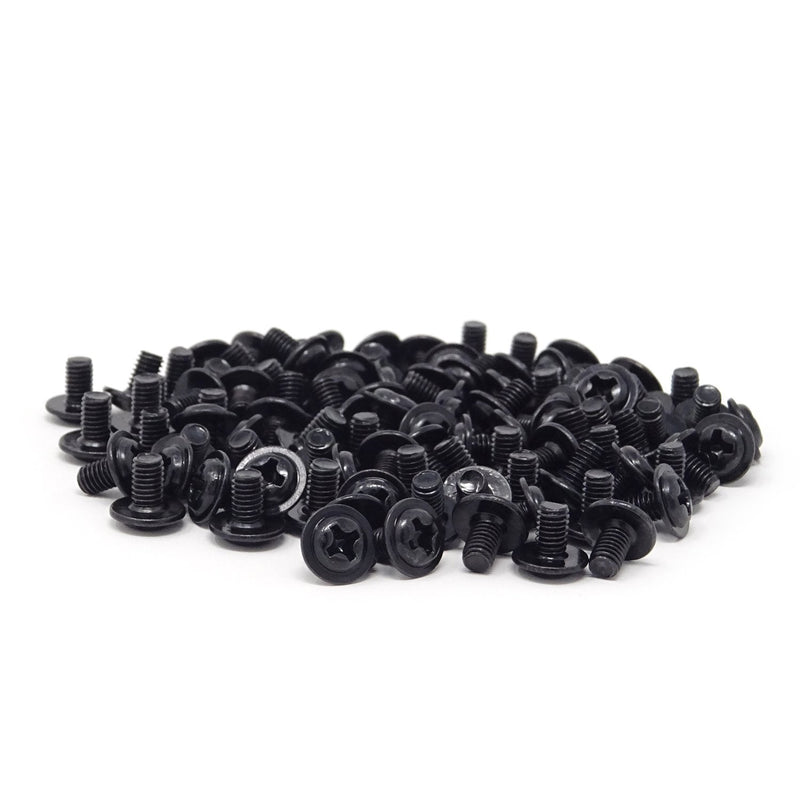 Honbay 100PCS M3x5 Round Head PC Mounting Computer Screws Computer Case Fixed Motherboard Screw (Black Zinc) Black Zinc