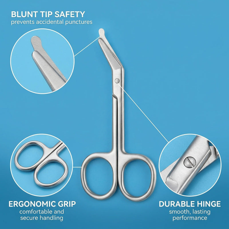 Ostomy Accessories Bag Scissors 1 Piece Blunt Round Tip Stainless Steel 110 mm Silver Colostomy Care