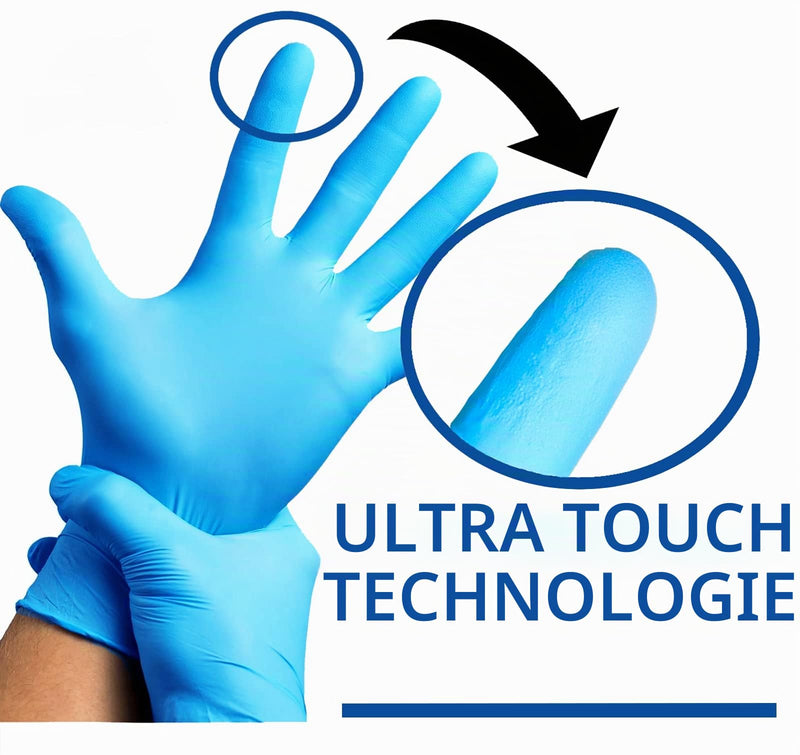 R MOVE Pack of 200 Disposable Gloves, Blue, M Nitrile Gloves, Rubber Gloves, Disposable Medical Examination Gloves, Powder-Free (Blue, M) | 200 Nitrile Gloves M Blue Powder-Free Disposable Gloves