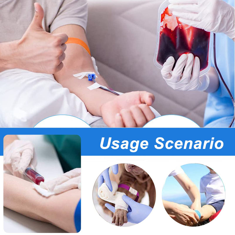 GZhaizhuan Pack of 9 tourniquets, highly flexible tourniquet, tourniquet blood collection with buckle for doctors, paramedics and camping outdoor first aid (9 colors)